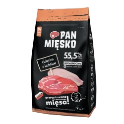 Karma Pan Mięsko cielęcina z indykiem 9 kg M rasy średnie
