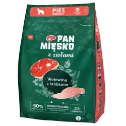 Karma Pan Mięsko z Ziołami Wołowina z Królikiem 3 kg M