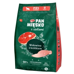 Karma Pan Mięsko z Ziołami Wołowina z Królikiem 9 kg M