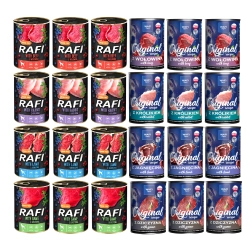 Karma mokra dla psa RAFFI I WAFI mix smaków 24 x 400g