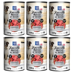 WAFI Kawałki Mięsa w Sosie z Wołowiną 6 x 1250g