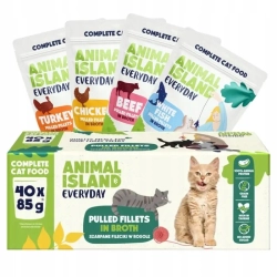 Karma Animal Island Everyday Mix Smaków Wołowina Kurczak Indyk Ryba 40x85g