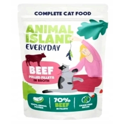 Karma dla kota saszetki Animal Island Wołowina w Rosole