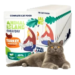 Karma dla kota saszetki Animal Island Indyk w Rosole 12 x 85g