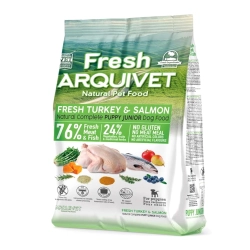 Karma Półmiękka dla szczeniaka ARQUIVET FRESH 75% Mięsa Łosoś Indyk 2,5 kg Junior Puppy