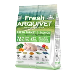 Karma Półmiękka dla szczeniaka ARQUIVET FRESH 75% Mięsa Łosoś Indyk 2,5 kg Junior Puppy