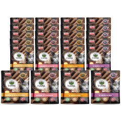 Turna saszetki dla kota mix smaków 24 x 100g Kurczak Indyk Królik Łosoś