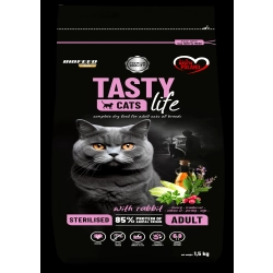 Karma dla kota Tasty Cats Life STERILISED z królikiem 1,5kgem 600g