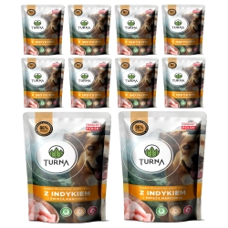 Mokra karma dla psa Turna z Indykiem 10 x 500g Saszetka